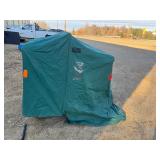 Otter II Den Flip-Over Portable Ice Fish House. Includes cover, plastic sled and tow bar.