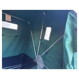 Otter II Den Flip-Over Portable Ice Fish House. Includes cover, plastic sled and tow bar.