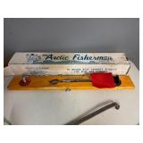 Ice Fishing Necessities - Hand Augger, Two Skimmers/Scoops, and Artic Fisherman Tip Up
