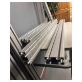 Nine Pieces Various Sized 80/20 Aluminum