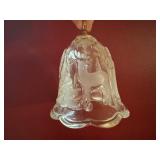 Vintage Mikasa Christmas Etched Glass Bell