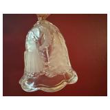 Vintage Mikasa Christmas Etched Glass Bell