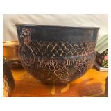 Four Unique Flower and Plant Containers with a Decorative Birdhouse