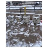 4 Large Concrete Landscaping Urns