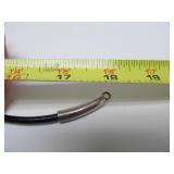 Sterling Silver Leather & Amber-Style Necklace