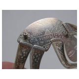 Outstanding Large Signed Figural Modernist Sterling Silver Cloisonné Brooch by CR Dunetz