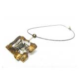 Impressive Sculptural Sterling Silver Modernist Pendant Necklace w/Faces