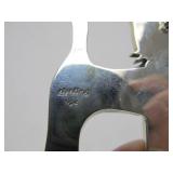 Larger Signed Black & Sterling Silver Cat Brooch