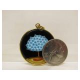 Beautiful Hand Made Art Glass Round Tree Pendant