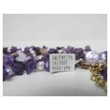 Chunky Multi-Strand Genuine Pear & Amethyst Necklace