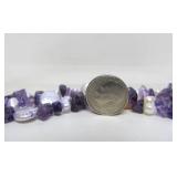 Chunky Multi-Strand Genuine Pear & Amethyst Necklace