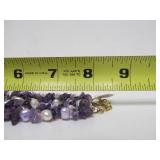 Chunky Multi-Strand Genuine Pear & Amethyst Necklace