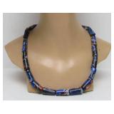 Great Looking Large Hand Blown Glass Bead Necklace #1