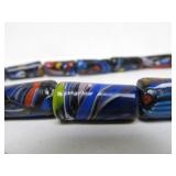 Great Looking Large Hand Blown Glass Bead Necklace #1