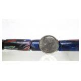 Great Looking Large Hand Blown Glass Bead Necklace #1