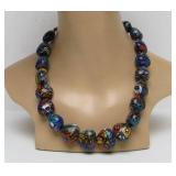 Great Looking Large Hand Blown Glass Bead Necklace #2