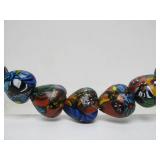 Great Looking Large Hand Blown Glass Bead Necklace #2