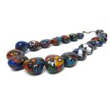 Great Looking Large Hand Blown Glass Bead Necklace #2