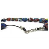 Great Looking Large Hand Blown Glass Bead Necklace #2