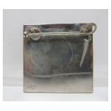 Larger Sculptural Sterling Silver & Amber Pendant