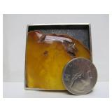 Larger Sculptural Sterling Silver & Amber Pendant