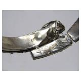 Awesome Vintage Oriental Bone & Silver Dragon Bracelet