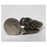 Awesome Vintage Oriental Bone & Silver Dragon Bracelet