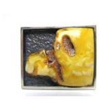 Larger Sculptural Sterling Silver & Amber Pendant