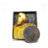Larger Sculptural Sterling Silver & Amber Pendant