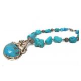 Lovely Large Oriental Turquoise Monkey Pendant