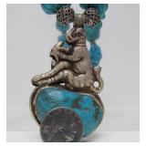 Lovely Large Oriental Turquoise Monkey Pendant