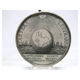 Large Vintage Sterling Silver Pendant w/Early Antique Paper Insert