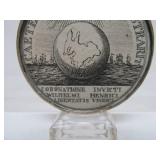 Large Vintage Sterling Silver Pendant w/Early Antique Paper Insert