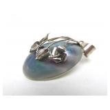 Sterling Silver Floral Pendant w/Mother of Pearl