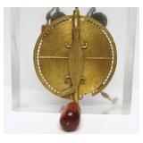 Large African Necklace w/Alligator Pendant & Beautiful Stone Beads