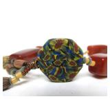 Large African Necklace w/Alligator Pendant & Beautiful Stone Beads