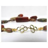 Large African Necklace w/Alligator Pendant & Beautiful Stone Beads