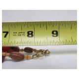 Large African Necklace w/Alligator Pendant & Beautiful Stone Beads