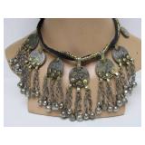 Old Vintage Tribal Afghani Large Coin Necklace
