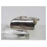 Modernist Sterling Silver & Etched Black Stone Pendant