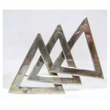 Large Sterling Silver Taxco Brooch w/Interlocking Triangles