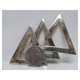 Large Sterling Silver Taxco Brooch w/Interlocking Triangles