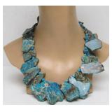 Great Looking Necklace w/Large Genuine Turquoise Slab Beads