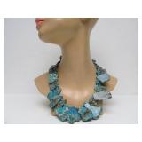 Great Looking Necklace w/Large Genuine Turquoise Slab Beads