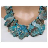 Great Looking Necklace w/Large Genuine Turquoise Slab Beads