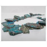 Great Looking Necklace w/Large Genuine Turquoise Slab Beads