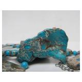 Great Looking Necklace w/Large Genuine Turquoise Slab Beads