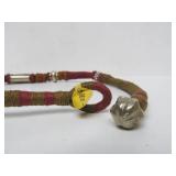 Large & Lovely Vintage Woven Thread Necklace w/Hammered Silver Pendant