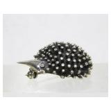 Very Cute Heavy Sterling Silver Hedgehog Brooch