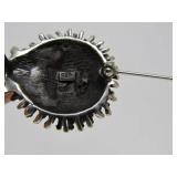 Very Cute Heavy Sterling Silver Hedgehog Brooch